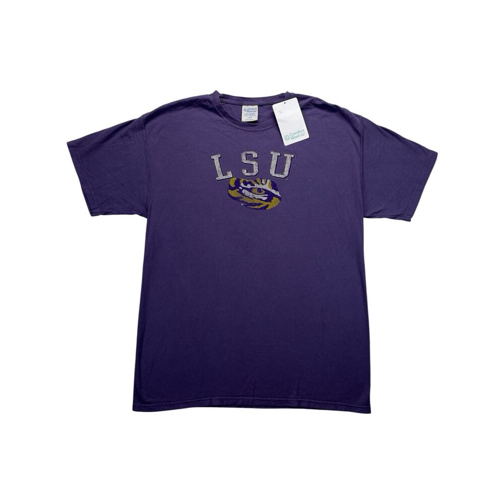 LSU Tigers Comfort Wash Short Sleeve T‑Shirt Purple Large NWT